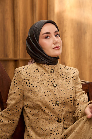 Twill Silk Solid Scarf Mink 90x90