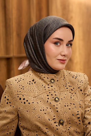 Twill Silk Solid Scarf Mink 90x90