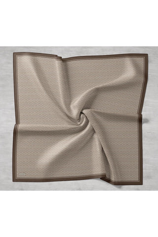Twill İpek Mono Eşarp Yeşil Bej 90x90 - Twill İpek Eşarp - | Silk Home