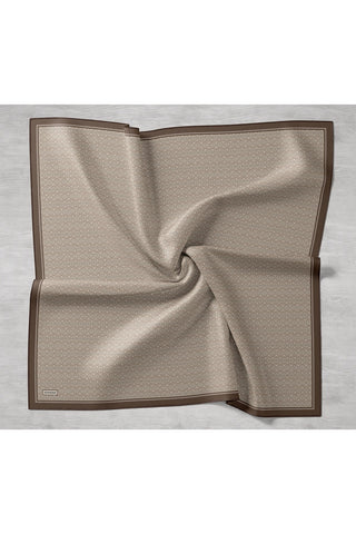 Twill İpek Mono Eşarp Yeşil Bej 90x90 - Twill İpek Eşarp - | Silk Home