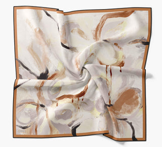 Twill İpek Petal Eşarp Turuncu 90x90