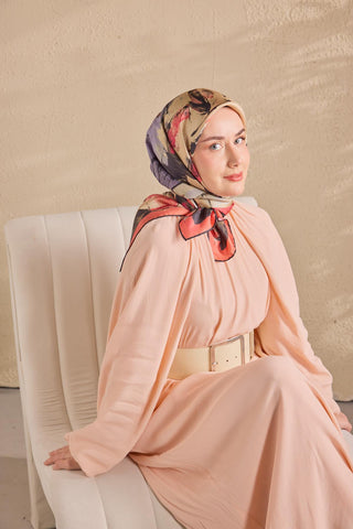 Twill İpek Signature Bej 90x90 - Twill İpek Eşarp - | Silk Home