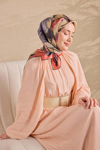 Twill İpek Signature Bej 90x90 - Twill İpek Eşarp - | Silk Home