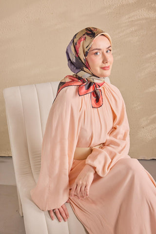 Twill İpek Signature Bej 90x90 - Twill İpek Eşarp - | Silk Home