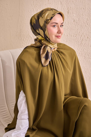 Twill İpek Signature Haki 90x90 - Twill İpek Eşarp - | Silk Home