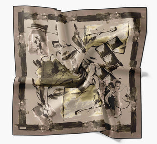 Twill İpek Signature Haki 90x90 - Twill İpek Eşarp - | Silk Home