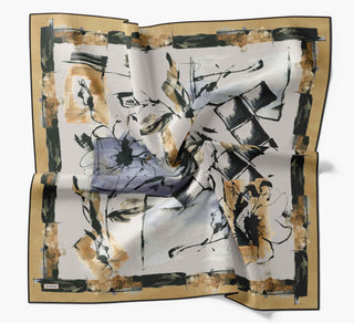 Twill İpek Signature Küf Yeşili 90x90 - Twill İpek Eşarp - | Silk Home