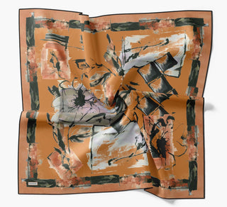 Twill İpek Signature Turuncu 90x90 - Twill İpek Eşarp - | Silk Home