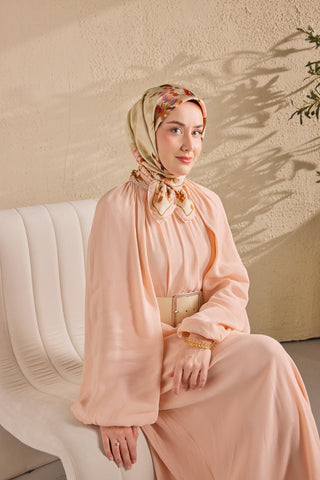 Twill İpek Watercolor Eşarp Pudra Pembe 90x90