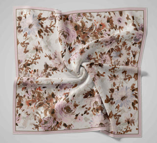 Twill İpek Watercolor Eşarp Pudra Pembe 90x90