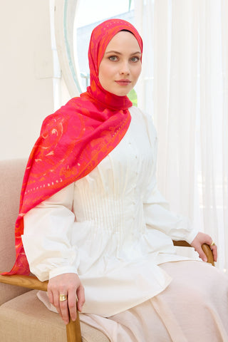 Urban Hours Aurora Fuşya Mayda Şal - Mayda Şal - | Silk Home