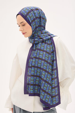 Urban Hours Blok Desen Ametist Mayda Şal 190x70