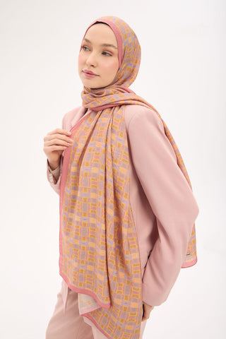 Urban Hours Blok Desen Tozpembe Mayda Şal 190x70