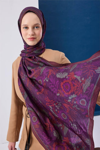 Urban Hours Aqua Whisper Erguvan Mayda Shawl 190X70