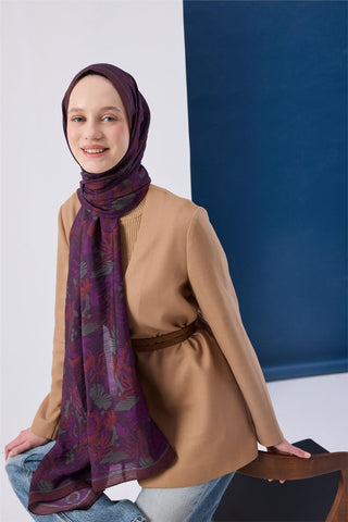 Urban Hours Aqua Whisper Erguvan Mayda Shawl 190X70