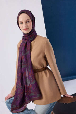 Urban Hours Aqua Whisper Erguvan Mayda Shawl 190X70