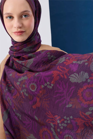 Urban Hours Aqua Whisper Erguvan Mayda Shawl 190X70