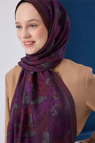 Urban Hours Aqua Whisper Erguvan Mayda Shawl 190X70