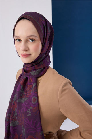 Urban Hours Aqua Whisper Erguvan Mayda Shawl 190X70