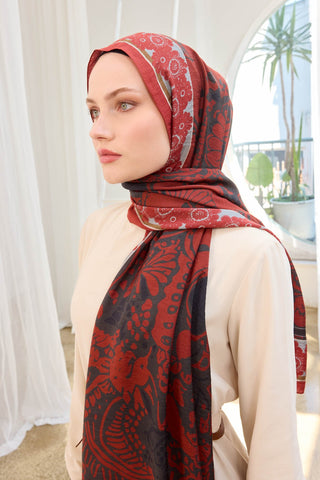 Urban Hours Flower Black Mayda Shawl