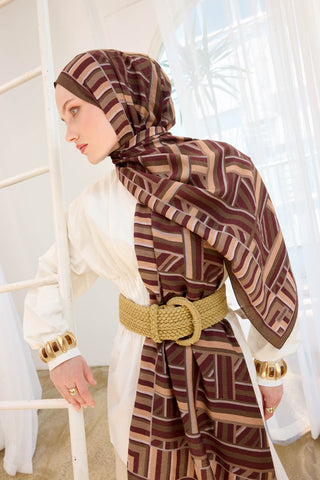 Urban Hours Lines Haki Mayda Şal - Mayda Şal - | Silk Home