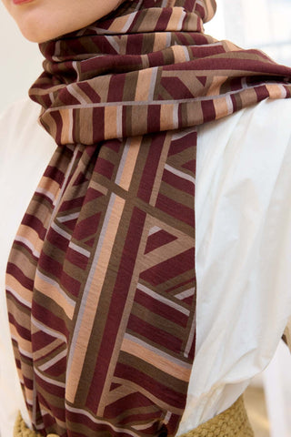 Urban Hours Lines Haki Mayda Şal - Mayda Şal - | Silk Home