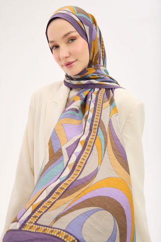 Urban Hours Lora Desen Mor Mayda Şal 190x70 - Mayda Şal - | Silk Home