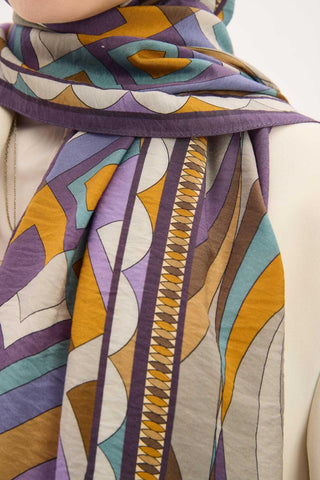 Urban Hours Lora Desen Mor Mayda Şal 190x70 - Mayda Şal - | Silk Home