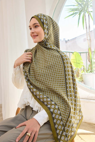 Urban Hours Marble Yağ Yeşili Mayda Şal - Mayda Şal - | Silk Home