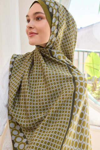 Urban Hours Marble Yağ Yeşili Mayda Şal - Mayda Şal - | Silk Home