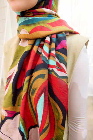 Urban Hours Watercolor Pudra Mayda Şal - Mayda Şal - | Silk Home