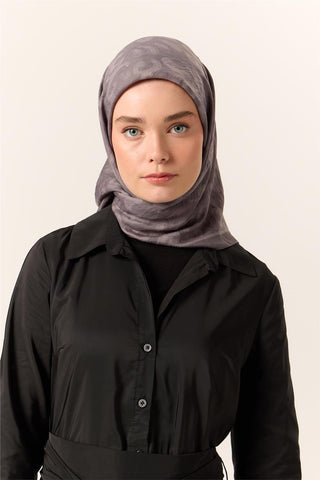 Viscose Blend Velora Scarf, Grey-Smoke Pattern, Soft Texture, and Firm Fit.
 90x90