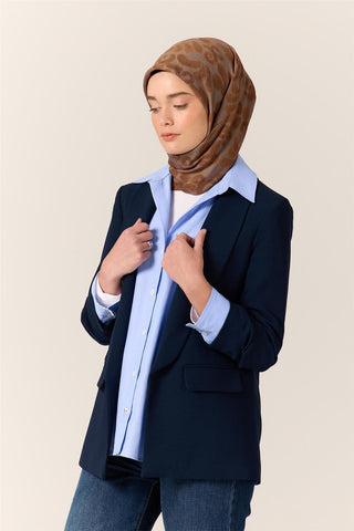 Viskon Karışımlı Velora Eşarp Taba-Gri-Soğan Kabuğu Desenli İnce Dokulu Dökümlü
                90X90