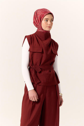 Viskon Karışımlı Velora Eşarp Narin Çiçeği-Bordo-Gri Desenli İnce Dokulu
                Dökümlü 90X90