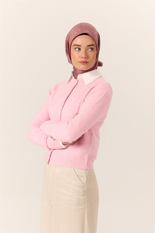 Viskon Karışımlı Velora Eşarp Rose-Pudra Desenli İnce Dokulu Dökümlü 90X90