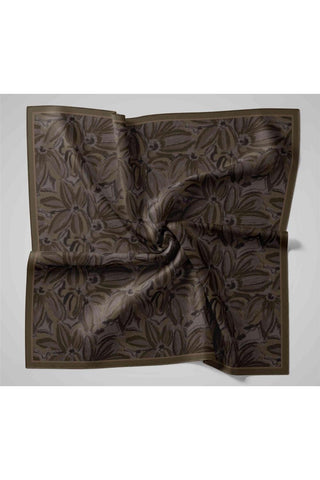 Viskon Velora Eşarp Zeytin Gri-Sazlık Yeşili Desenli Tok Duruşlu Kaymaz Dokulu
                90X90