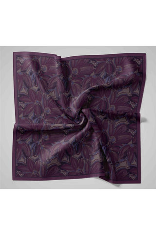 Viskon Velora Eşarp Mor-Eflatun Desenli Tok Duruşlu Kaymaz 90X90