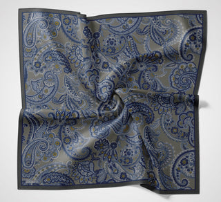 Viskon Velora Eşarp Dört Mevsim Etro Desen Dumanlı Gri 90X90 - Velora Eşarp - | Silk Home