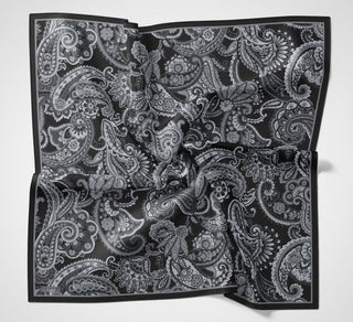 Viskon Velora Eşarp Dört Mevsim Etro Desen Koyu Lacivert 90X90 - Velora Eşarp - | Silk Home
