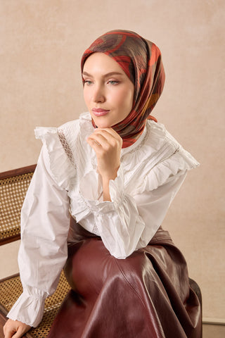 Velora Eşarp Abstract Bordo - Velora Eşarp - | Silk Home