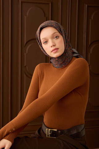 Velora Eşarp Abstract Brush Füme - Velora Eşarp - | Silk Home