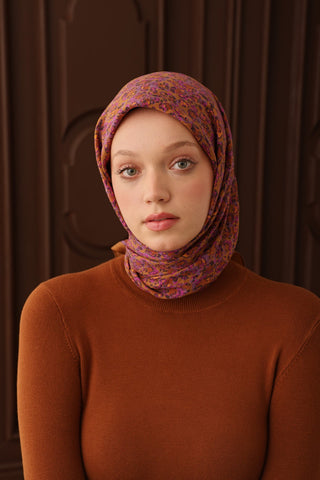 Velora Eşarp Abstract Brush Koyu Hardal - Velora Eşarp - | Silk Home