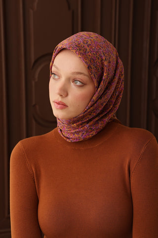 Velora Eşarp Abstract Brush Koyu Hardal - Velora Eşarp - | Silk Home