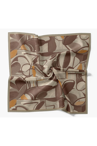 Velora Eşarp Abstract Çikolata Kahve - Velora Eşarp - | Silk Home