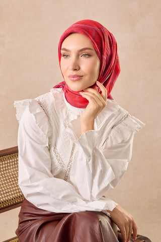 Velora Eşarp Abstract Fuşya - Velora Eşarp - | Silk Home