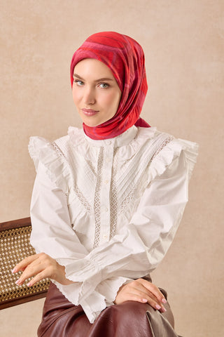 Velora Eşarp Abstract Fuşya - Velora Eşarp - | Silk Home