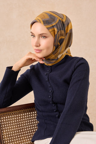 Velora Eşarp Abstract Hardal - Velora Eşarp - | Silk Home