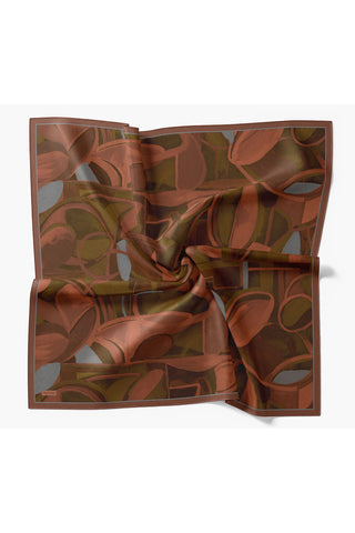 Velora Eşarp Abstract Kiremit - Velora Eşarp - | Silk Home