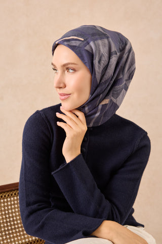 Velora Eşarp Abstract Lacivert - Velora Eşarp - | Silk Home