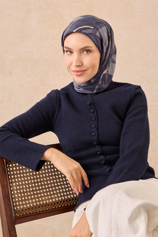Velora Eşarp Abstract Lacivert - Velora Eşarp - | Silk Home